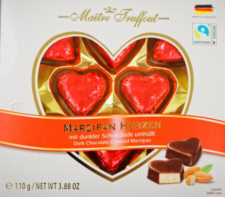 Marcipánové srdiečka –  3,59 € za 110 g balenie